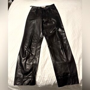 Black leather pants-soft & buttery. Designer, Vintage.